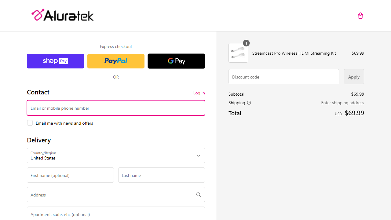 How to apply Aluratek coupon code